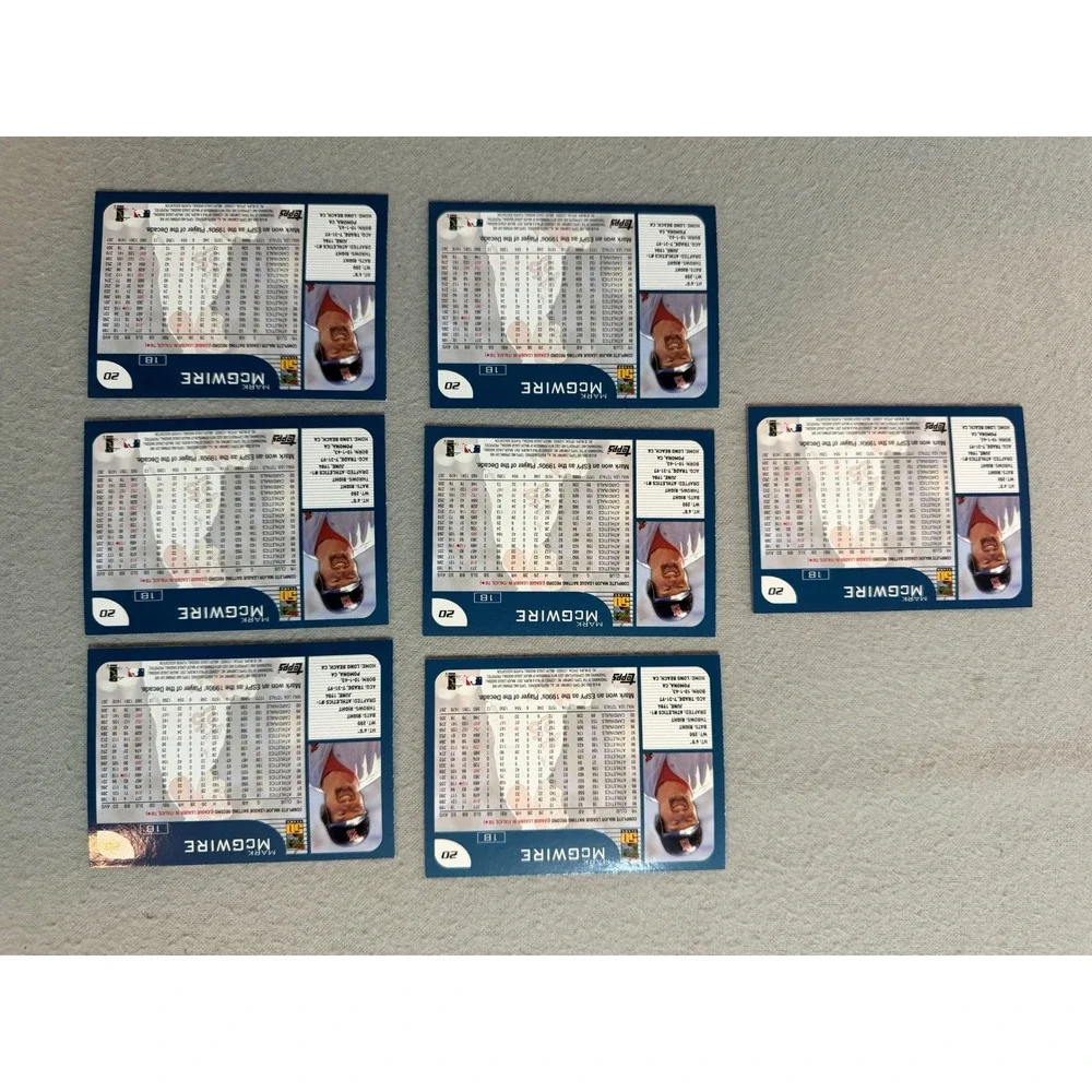 Mark McGwire 2001 Topps Baseball Card Lot of 7 Cardinals Blue Border #18 MLB